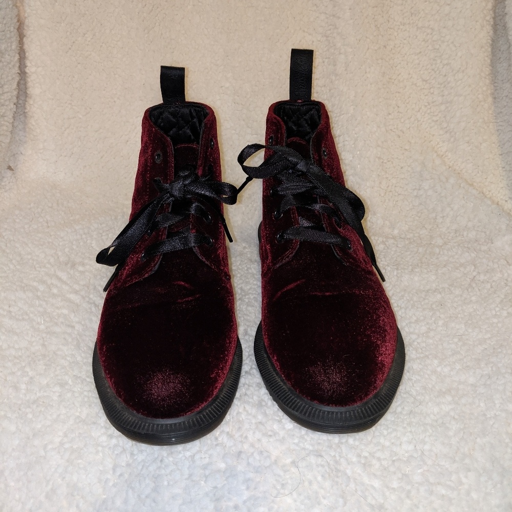 Velvet maroon dr. martens
